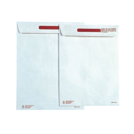 Survivor Tyvek Tamper-Indicator Envelopes, 9" x 12", Self-Adhesive, White, Box Of 100