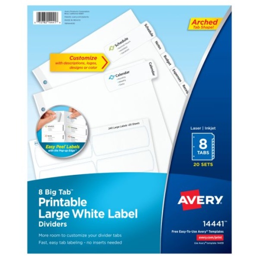 Avery Big Tab Printable Large Label Dividers