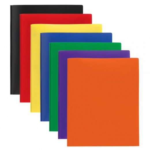 2-Pocket School-Grade Poly Folders With Prongs