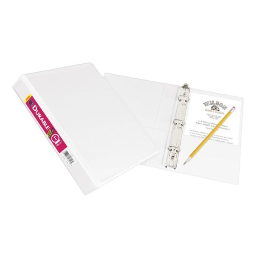 Avery 3-Ring Durable View Mini Binder With Durahinge, 1" Round Rings, White