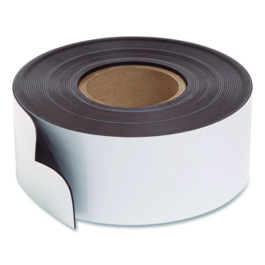 U Brands Dry Erase Magnetic Tape Roll, 3" X 50 Ft, White - Efficient Labeling Solution