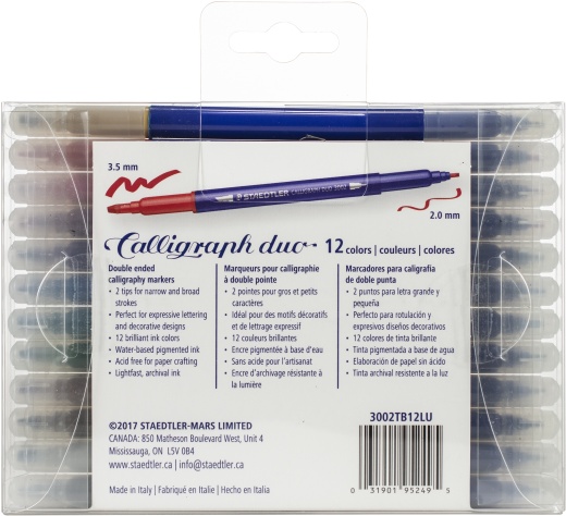 Double Ended Calligraphy Markers 12/Pkg