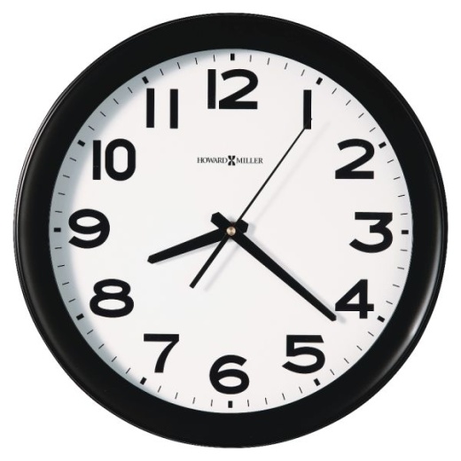 Howard Miller Kenwick 13 1/2" Round Wall Clock, Black/White