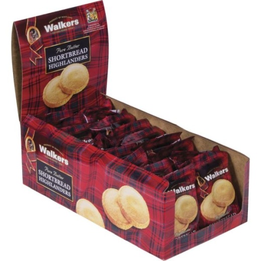 Office Snax Walker's Cookies Shortbread Highlanders Cookies, Box Of 18