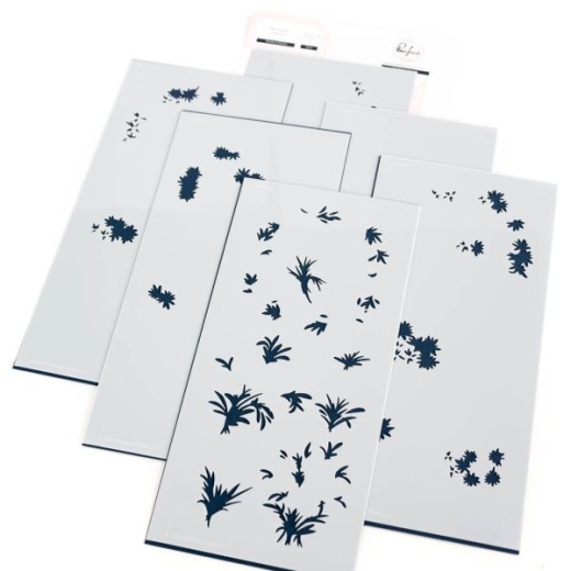 Pinkfresh Studio Stencils 4"X9" 6/Pkg