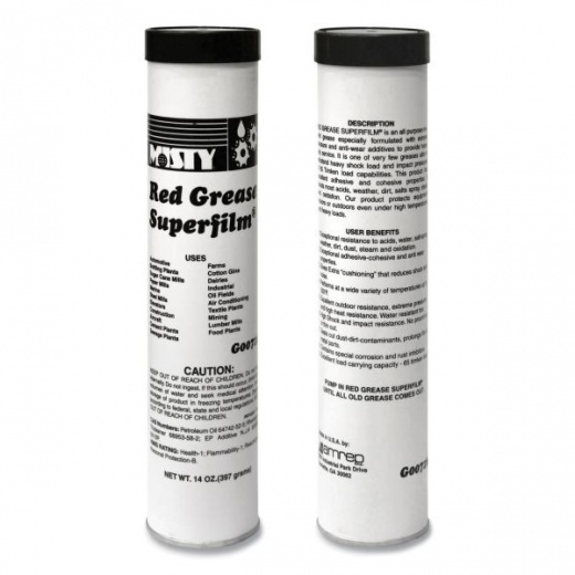Misty NLGI #2 Red Grease, 14 Oz Tube, 48/Carton