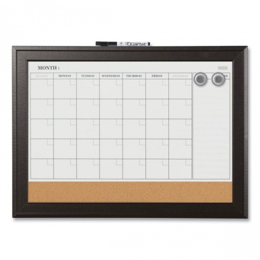 Quartet Home Decor Magnetic Combo Dry Erase Board with Cork Board on Bottom