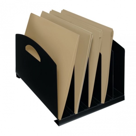 Vertical Sorter, 5-Compartment, Black