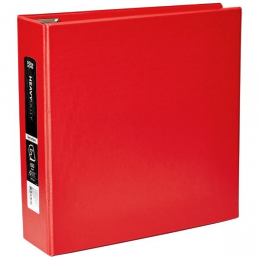 Office Depot Heavy-Duty 3-Ring Binder, 3" D-Rings, Red