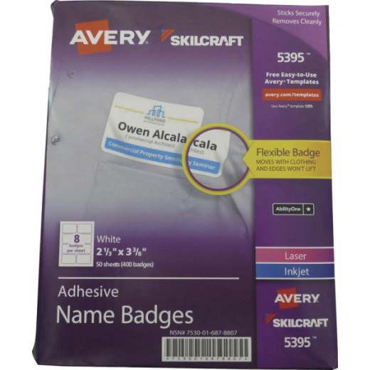 Skilcraft Avery Adhesive Name Badges