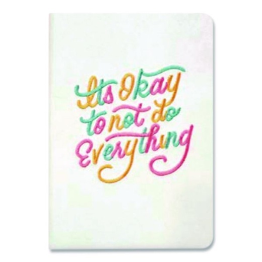 Denik Embroidered Vegan-Suede Layflat Hardbound Journal