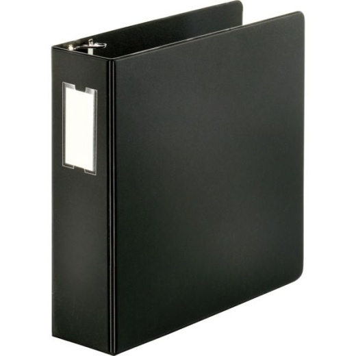Business Source Slanted D-Ring Binders, 3" Ring, Black