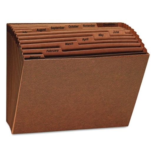 Universal Expanding Files, 12 Sections, 1/12-Cut Tabs, Letter Size, Redrope