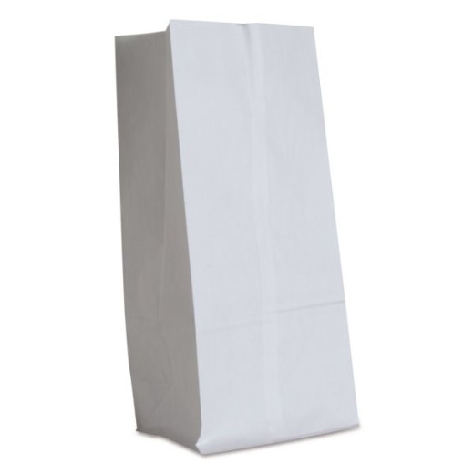General Grocery Paper Bags, #16 Size, 7.75" X 4.81" X 16", White, 500/Bundle