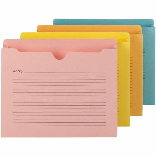 Smead Notes File Jackets, 2" Expansion, Letter Size, Assorted Colors