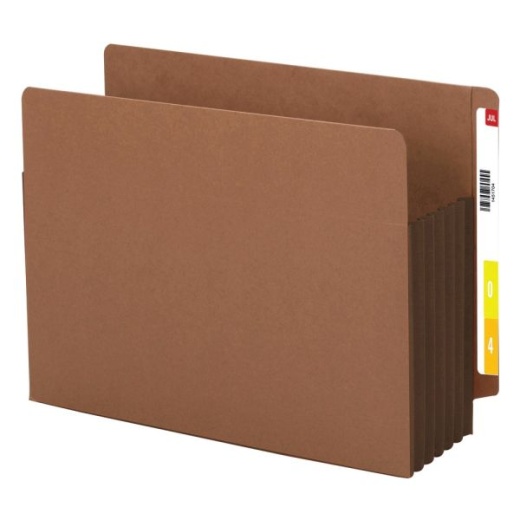 Smead Extra-Wide Redrope End-Tab File Pocket With Dark Brown Gusset