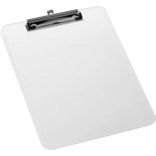 Sparco Plastic Clipboard With Flat Clip, 8 1/2" x 11", Clear