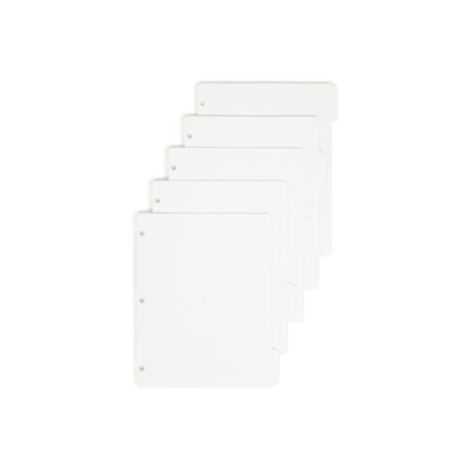 Smead 3-Ring Binder Index Dividers, 5-Tab, 11" x 8 1/2", White, Pack Of 20 Sets