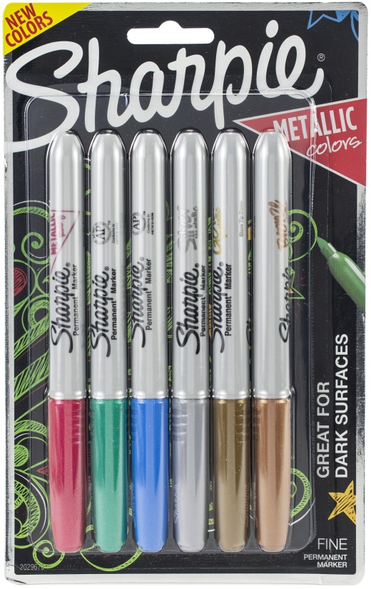 Sharpie Metallic Fine Point Permanent Markers 6/Pkg