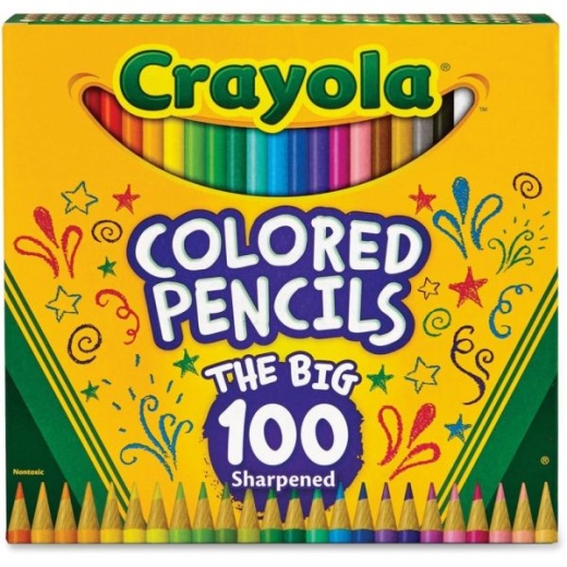 Crayola Colored Pencils, Assorted Colors, Set Of 100 Pencils