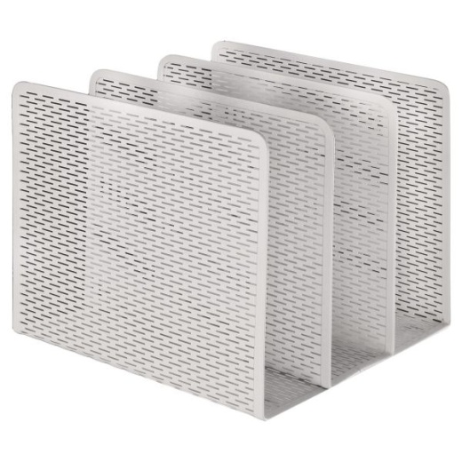 Artistic Urban Collection Punched Metal File Sorter - White, 3 Sections, Letter Size Files