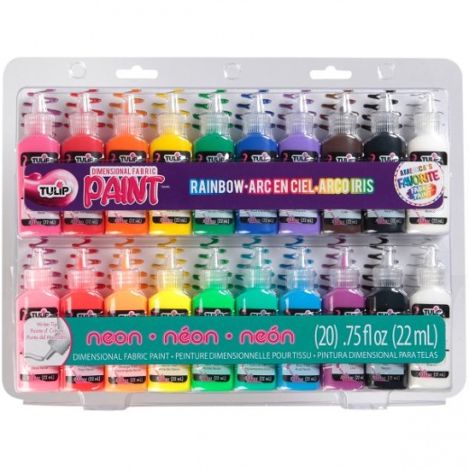 Tulip Dimensional Fabric Paint Set 0.75Oz 20/Pkg