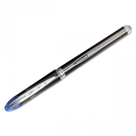 Uniball Vision Elite Hybrid Gel Pen, Stick, Extra-Fine 0.5 Mm, Blue Ink, Black/Blue/Clear Barrel