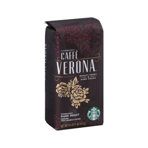 Starbucks Coffee, Verona, Ground, Dark Roast, 1Lb Bag