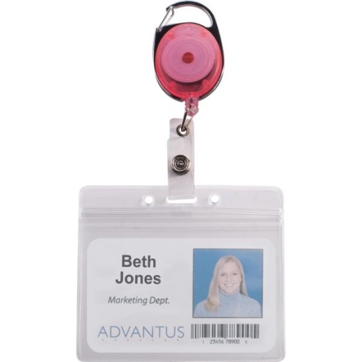 Advantus Neon Carabiner ID Reels - 20 Pack