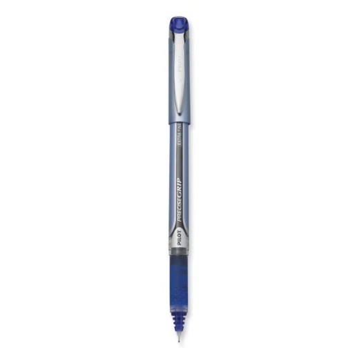 Pilot Precise Grip Roller Ball Pen, Stick, Extra-Fine 0.5 mm, Blue Ink, Blue Barrel