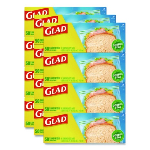 Glad Zipper Food Storage Sandwich Bags