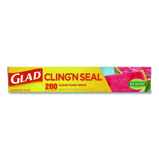 Glad Cling'n Seal Plastic Food Wrap, 200 Sq Ft