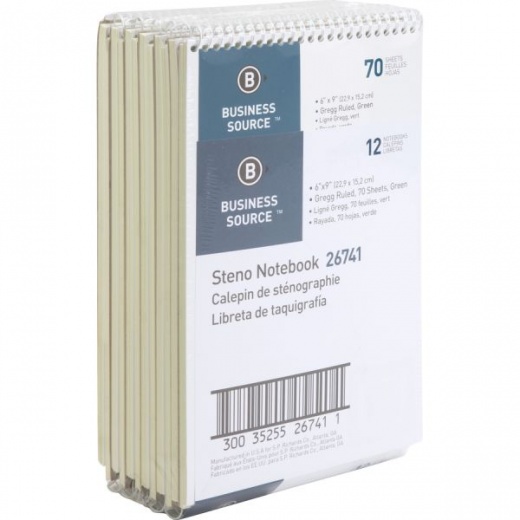 Business Source Steno Notebook - Wire-bound Steno Notebook for Writing Support