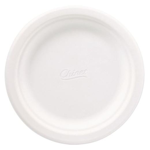 Chinet Classic Paper Plates, 6.75" Dia, White, 125/Pack, 8 Packs/Carton