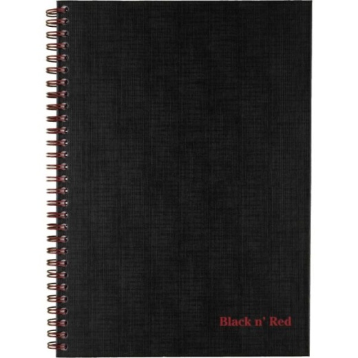Black N' Red Business Notebook, 70 Sheets, Black
