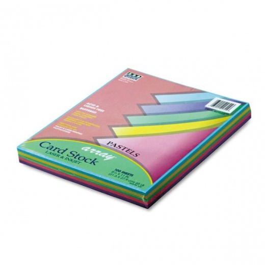 Pacon Array Card Stock, 65 Lb Cover Weight, 8.5 x 11, Assorted Pastel Colors, 100/Pack