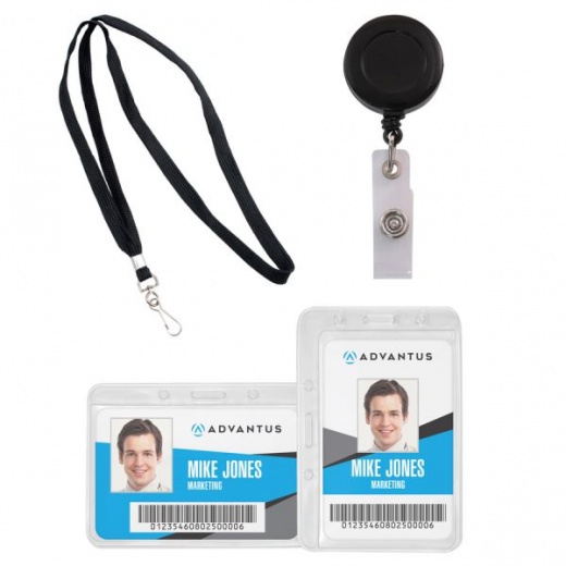 Advantus Badge Holder - ID Badge and Accessories Bundle