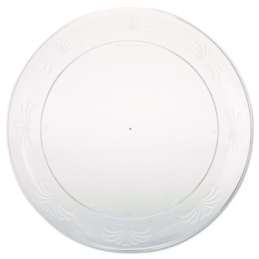 WNA Designerware Plastic Plates - 9" Dia, Clear, 10 Pack, 18 Packs/Carton