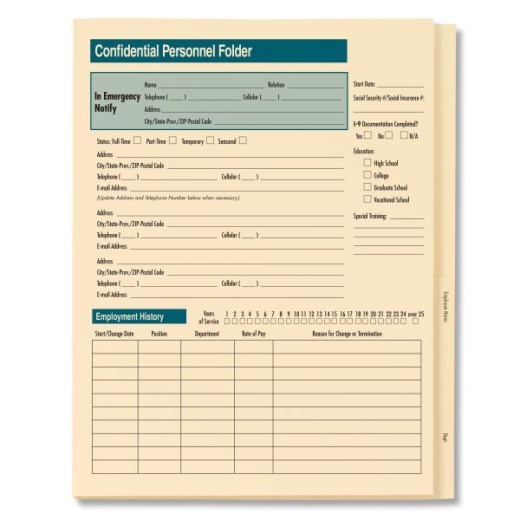 ComplyRight Confidential Personnel Folder, Standard, Pack of 25