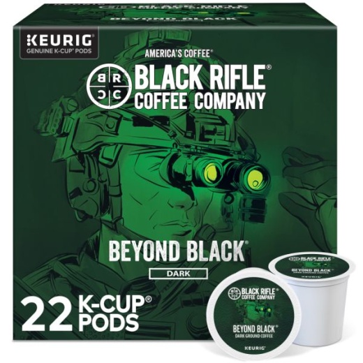 Keurig Black Rifle Coffee Company K-Cup Pods, Beyond Black, Dark Roast, Pack Of 22 Pods