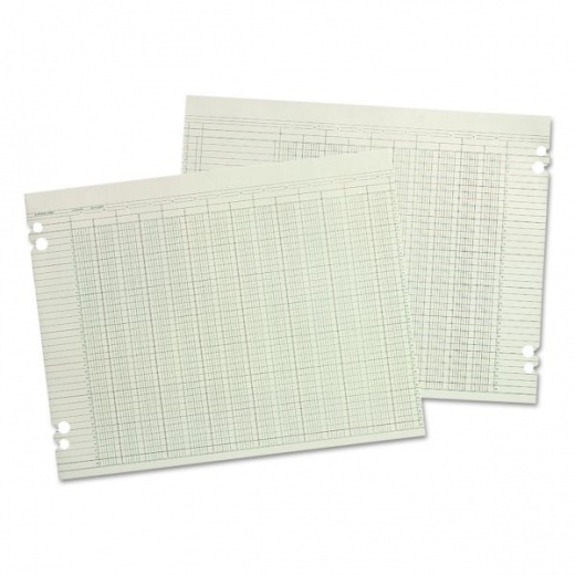 Wilson Jones Accounting Sheets, 30 Columns, 11 x 17, Green, Loose Sheet, 100/Pack