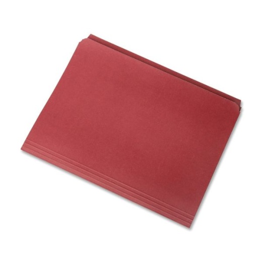 Skilcraft Straight-Cut Color File Folders, Letter Size, 100% Recycled, Red, Box Of 100