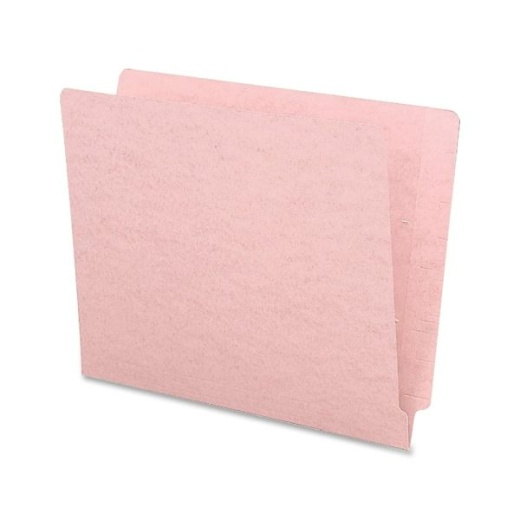 Smead Color 2-Ply End-Tab Folders, Letter Size, Straight Cut, Pink, Box Of 100