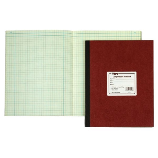 Tops Computation Notebook, 11 3/4" x 9 1/4", 4 x 4 Quad, 75 Sheets
