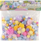 Glitter Pom Poms Assorted Sizes (25pc/pkg)