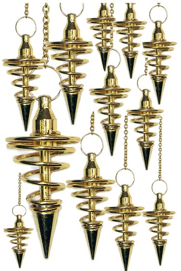 Gold Metal Spiral Pendulums (12 Pcs)