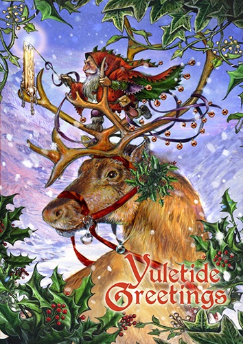 Guided By Northern Lights Yule Card - 6 Pack Yule