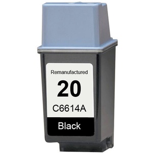Hewlett Packard OEM 20, C6614D Remanufactured Inkjet Cartridge: Black