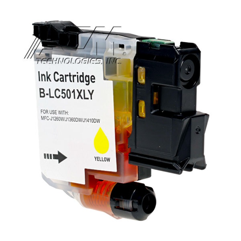 Compatible Brother Lc501xly Inkjet Cartridge, Yellow 500 High Yield