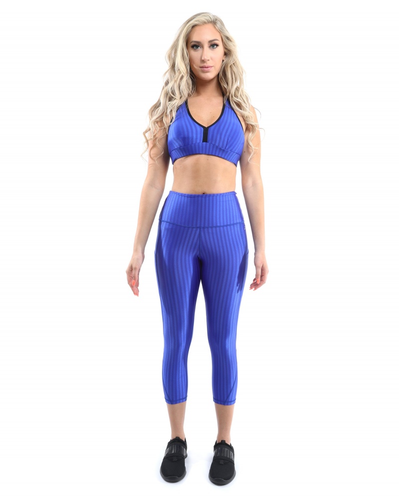 Firenze Activewear Sports Bra - Blue [Made In Italy] - Size Small Size Small Color One Color